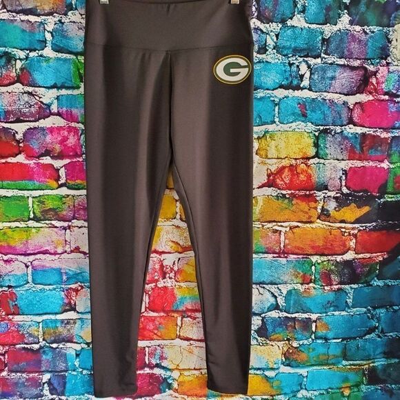 NFL Team Apparel Green Bay Packers Leggings Tights Football Athletic Pants Mediu - Picture 1 of 8